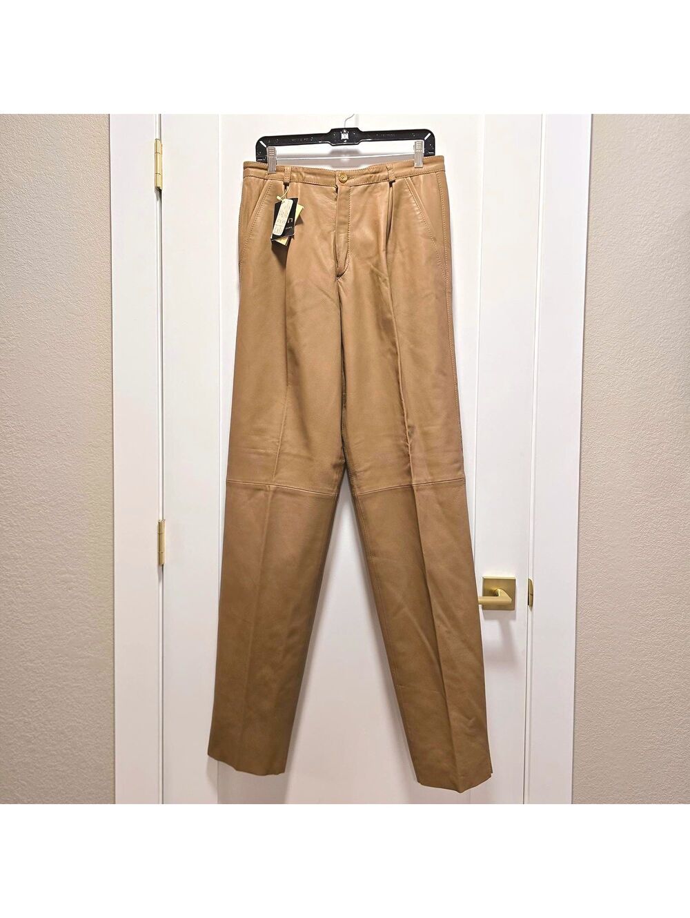 Roth Women's Genuine Nappa Leather Brown Trousers - NWT - Small